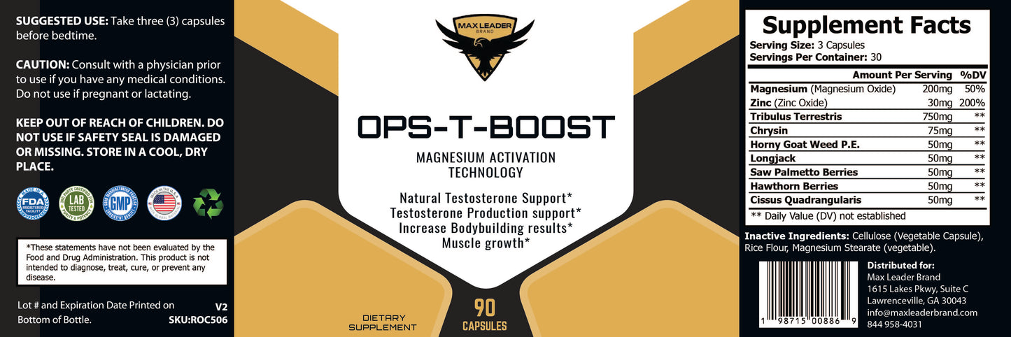 OPS-T-Boost Natural Testosterone Support